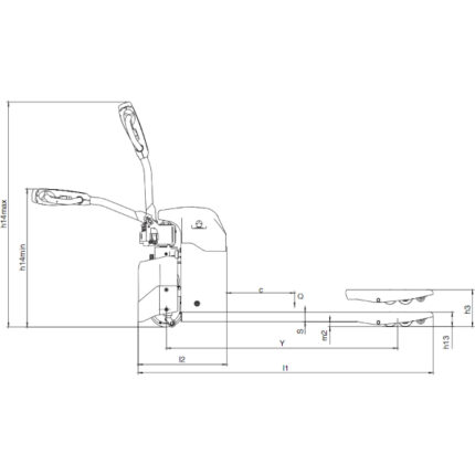 DELACCO Ručni električni paletni viljuškar 1500-2000kg Li-ion 1