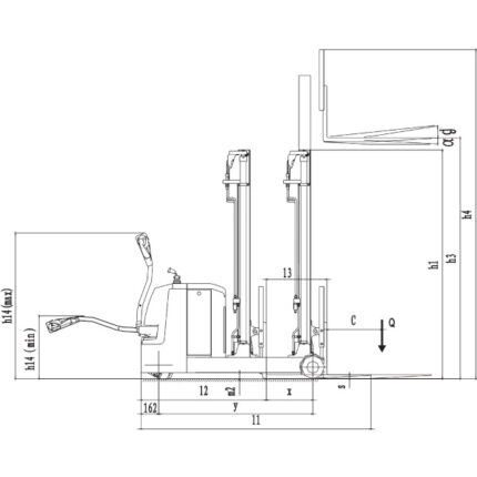 DELACCO Električni viljuškar s protuutegom 1250-1500kg AC